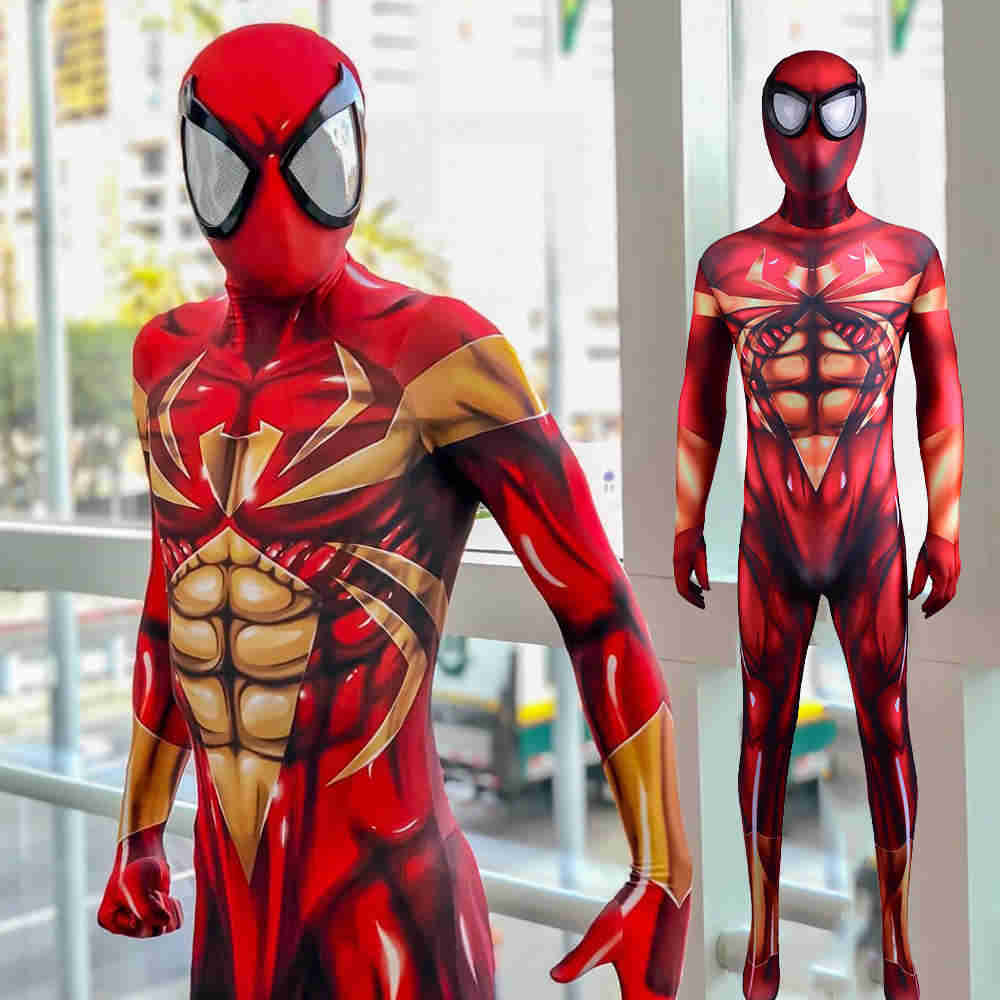 Eisen Spider-Anzug Superheld-Spiderman-Kostüm abnehmbare Maske