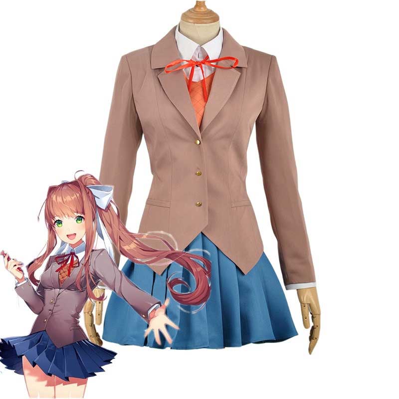 Hot Game doki doki literaturclub! Cosplay Kostüme Sayori Yuri Natsuki Monika Schuluniform
