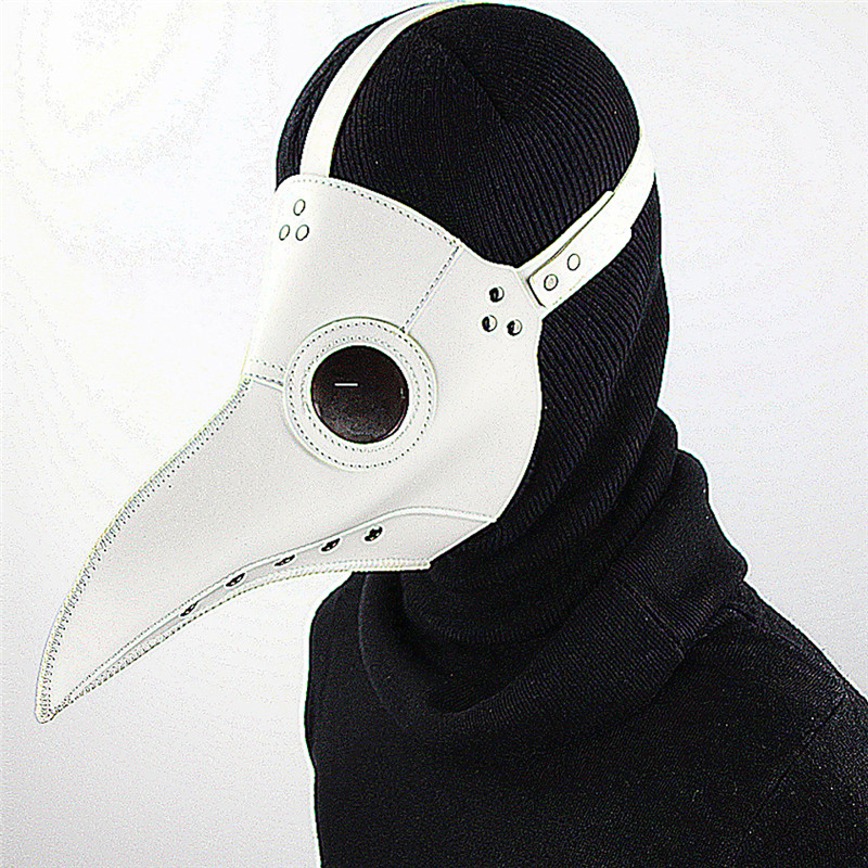 Cospaly Dr. Beulenpest Steampunk pest-Doktor Maske Weiß pU-Leder Birds Beak Masken Halloween-Kunst Cosplay Karneval-Kostüm