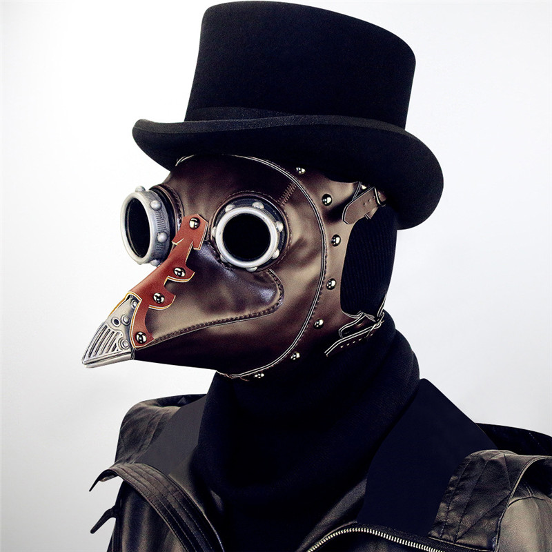 Steampunk plague Vogel Maske Doktor brown Maske pU-Leder Bird Beak Gothic Retro Halloween Cosplay Zubehör Maskerade-partei Masken Maske