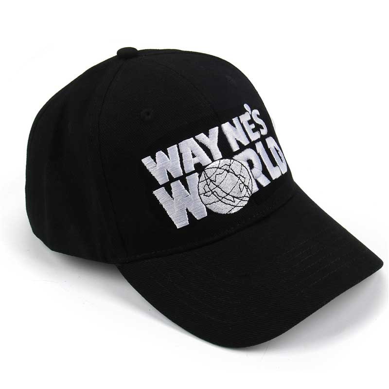 Wayne's World Black Cap Hat Baseballmütze Kostüm Mode Stil Cosplay Bestickte Trucker Hut Unisex Mesh Cap Einstellbare Größe