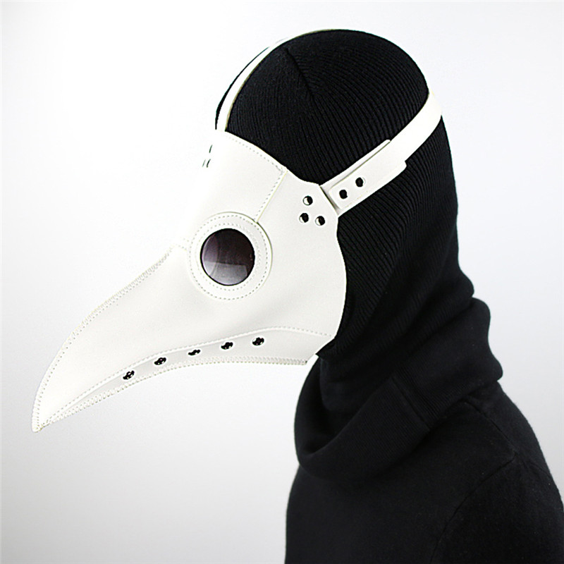 Cospalpy Dr. Beulenpest Steampunk pLAGUE Arzt Maske weiße pU-Leder Vögel Schnabel Masken Halloween Kunst Cosplay Carnaval Kostüm
