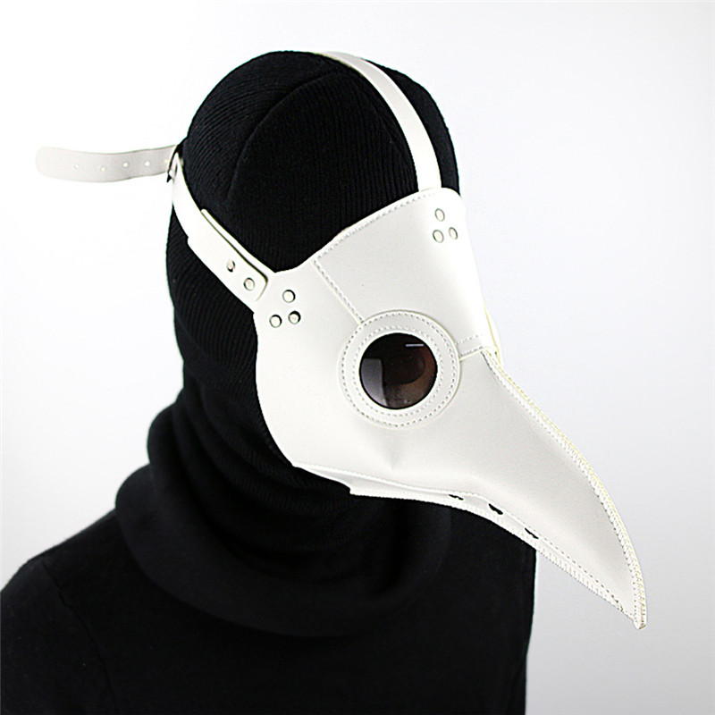 Cospaly Dr. Beulenpest Steampunk pest-Doktor Maske Weiß pU-Leder Birds Beak Masken Halloween-Kunst Cosplay Karneval-Kostüm
