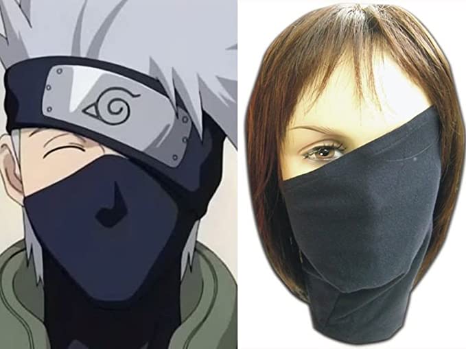 Anime Naruto Kakashi Hatake Cosplay Gesichtsmaske schwarz
